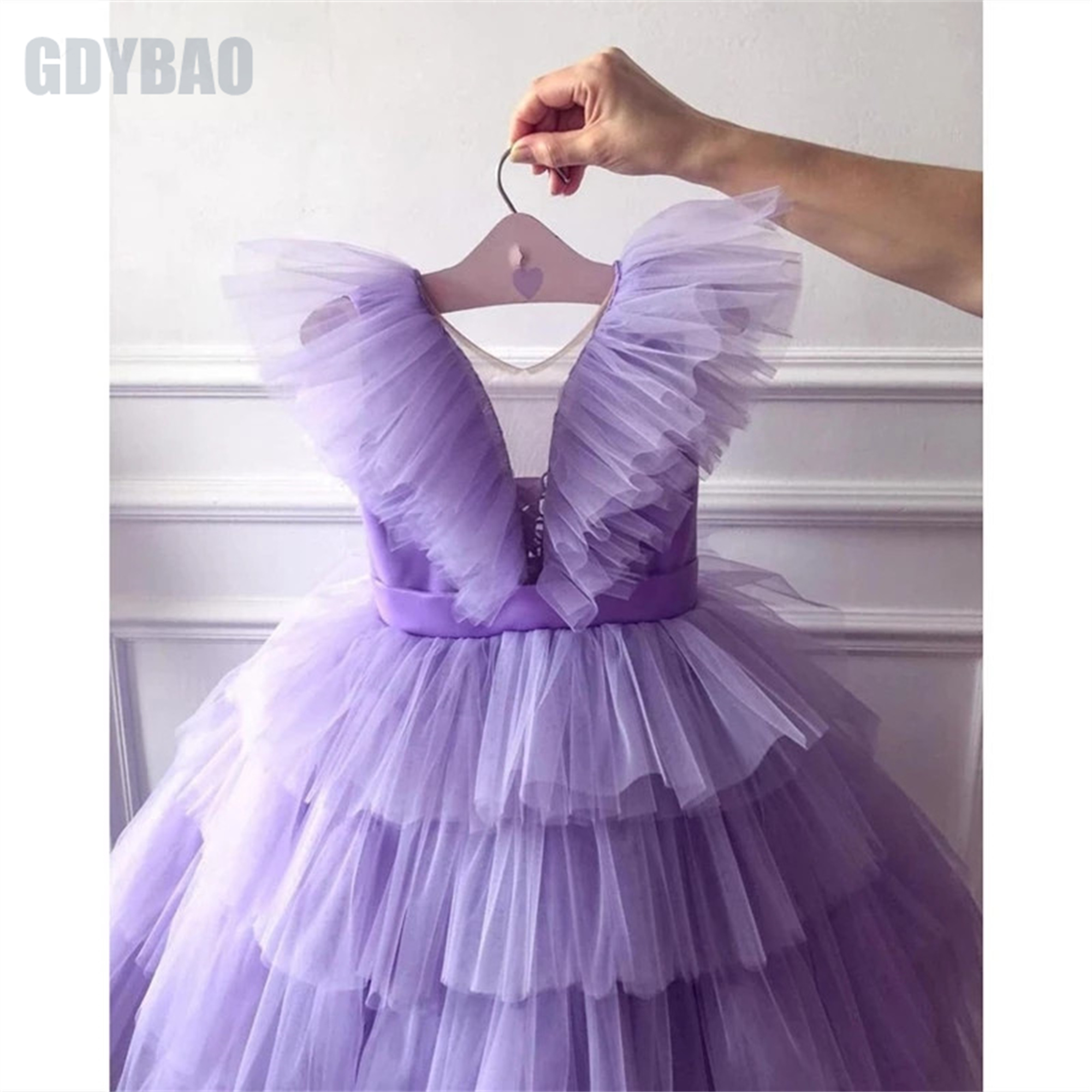 Embroidery Yellow Flower - Pink /Yellow /Lavender /Ruffles Flower Girls