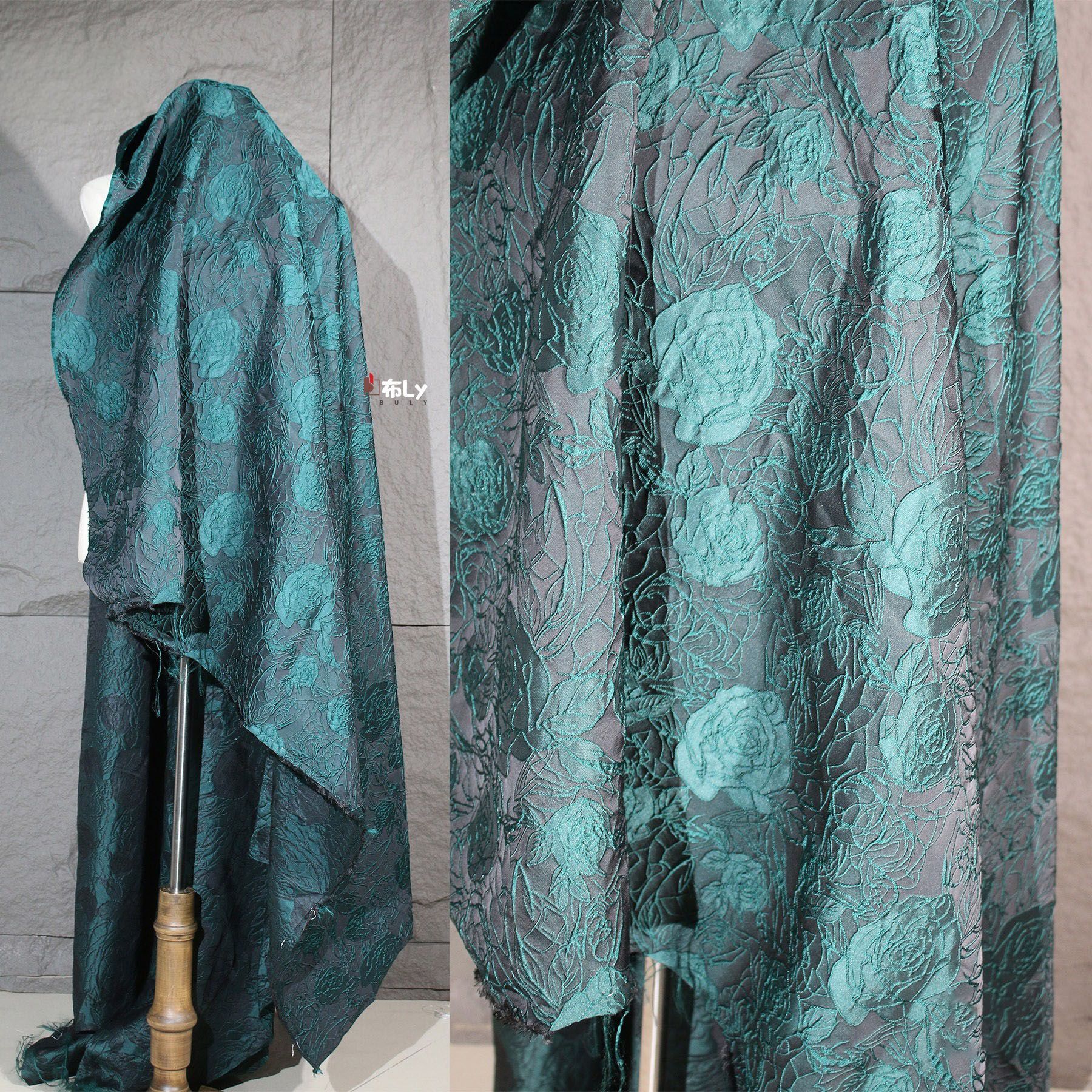Embroidery Texture - Green Plum Embroidery Texture Fabric Irregular