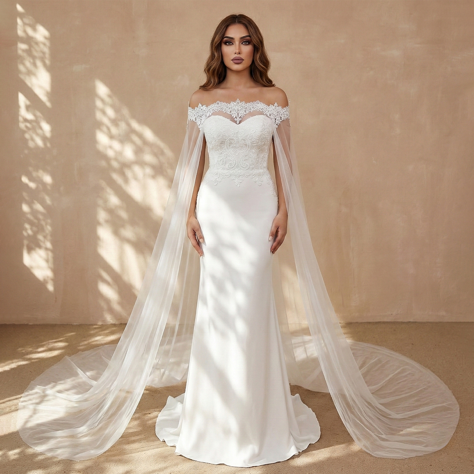 Embroidery Veil - TOPQUEEN G36 Bridal Shawl Sexy Reverse