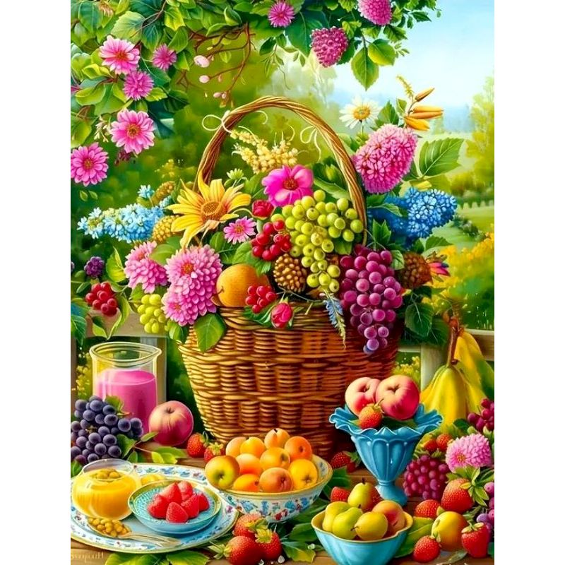 Embroidery Translate - CHENISTORY Floral Basket Painting by numbers