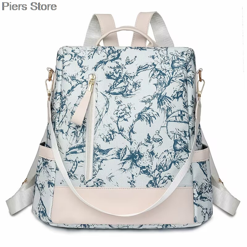 Embroidery Chain Stitch - Waterproof Oxford Cloth Stitching Women's Backpack