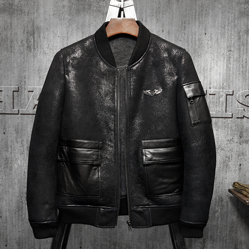 Embroidery In Australia - Denny&Dora Men's Shearling Coat America B3
