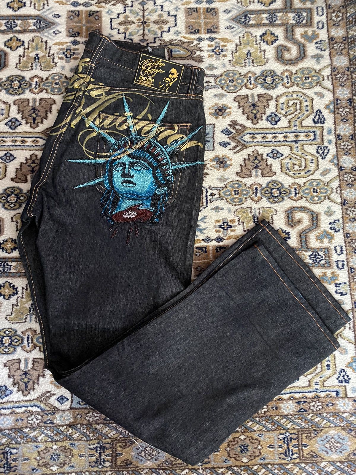 Embroidery Jeans Sakura - Harajuku Y2k 2000s Women Clothing Vintage