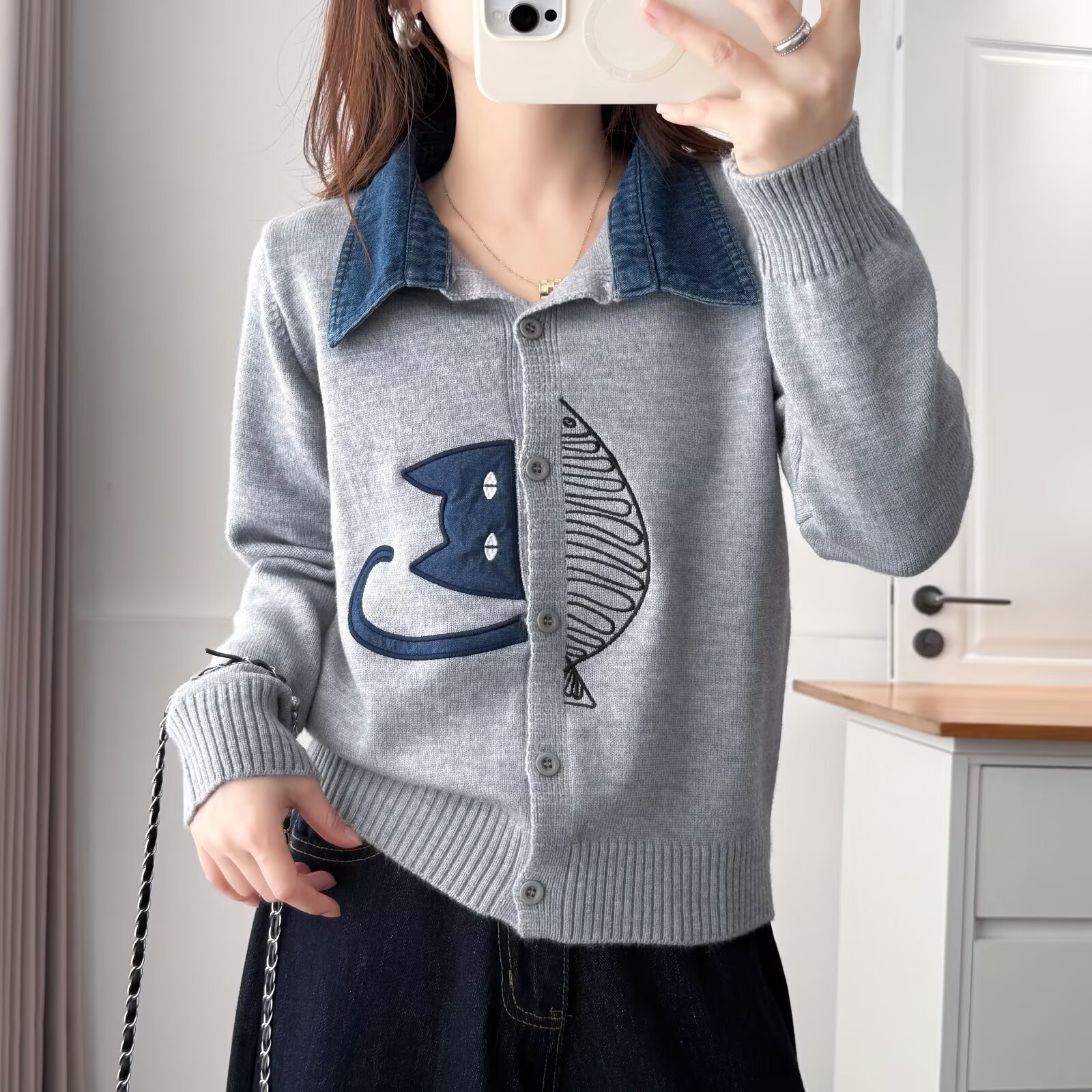Embroidery Cardigan - XXXXL Fashion Plus Size Women's Sweaters