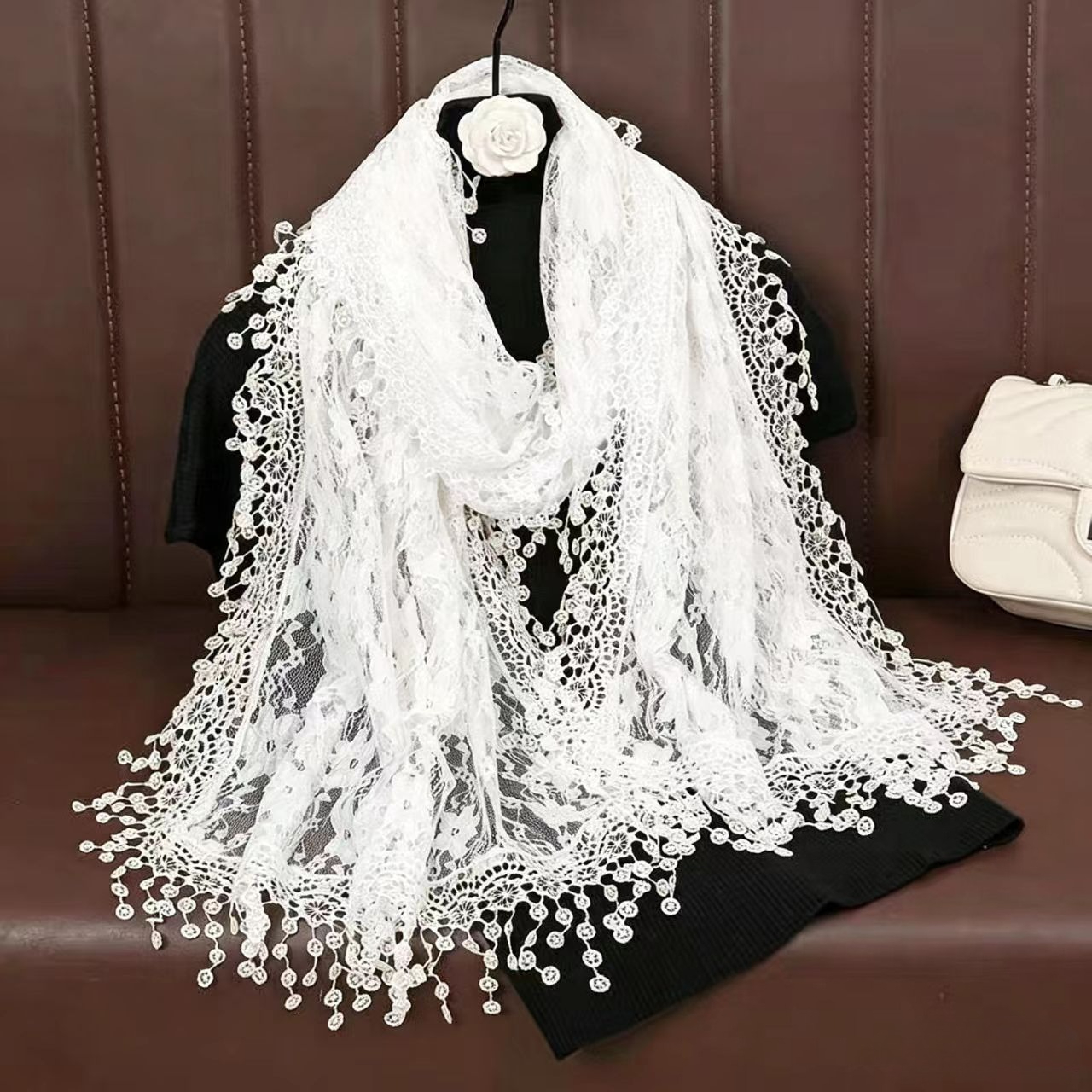 Embroidery Veil - New Embroidery Lace Scarf Shawl Floral