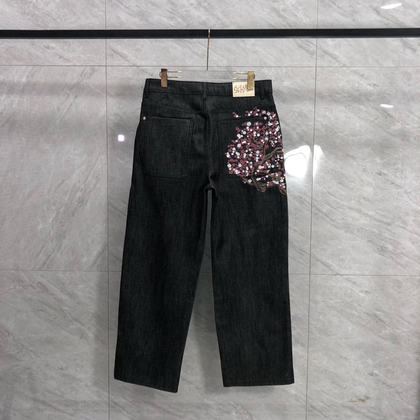 Embroidery Jeans Sakura - Derschutze Heavy Industry Embroidery Sakura Logo