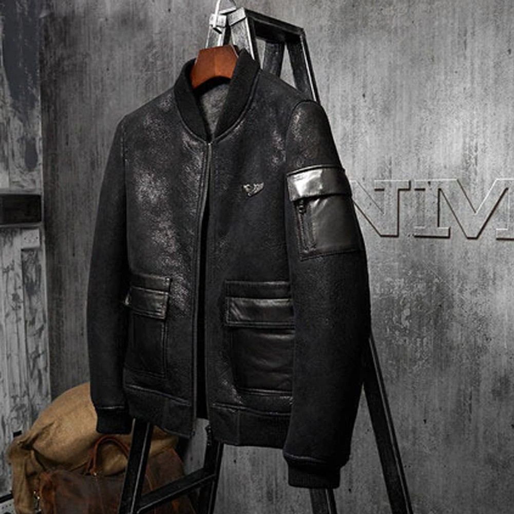 Denny&Dora Men's Shearling Coa - Embroidery In Australia avis et prix