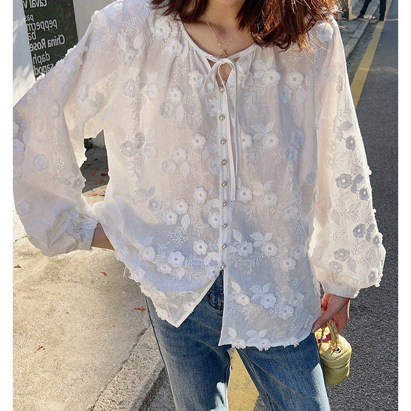 Women 3D Floral Embroidery Tie - Embroidery Lace avis et prix