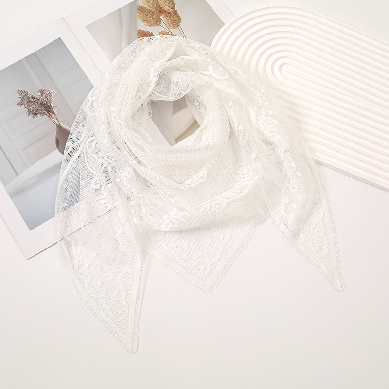 Women Lace Triangle Scarf for  - Embroidery Veil avis et prix