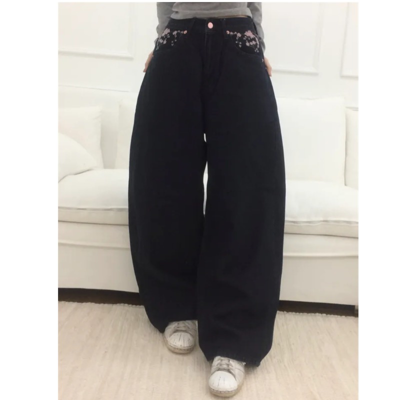 Sakura Embroidery Loose Scythe - Embroidery Jeans Sakura avis et prix