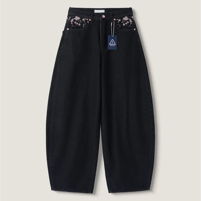 Sakura Embroidery Loose Scythe - Embroidery Jeans Sakura avis et prix