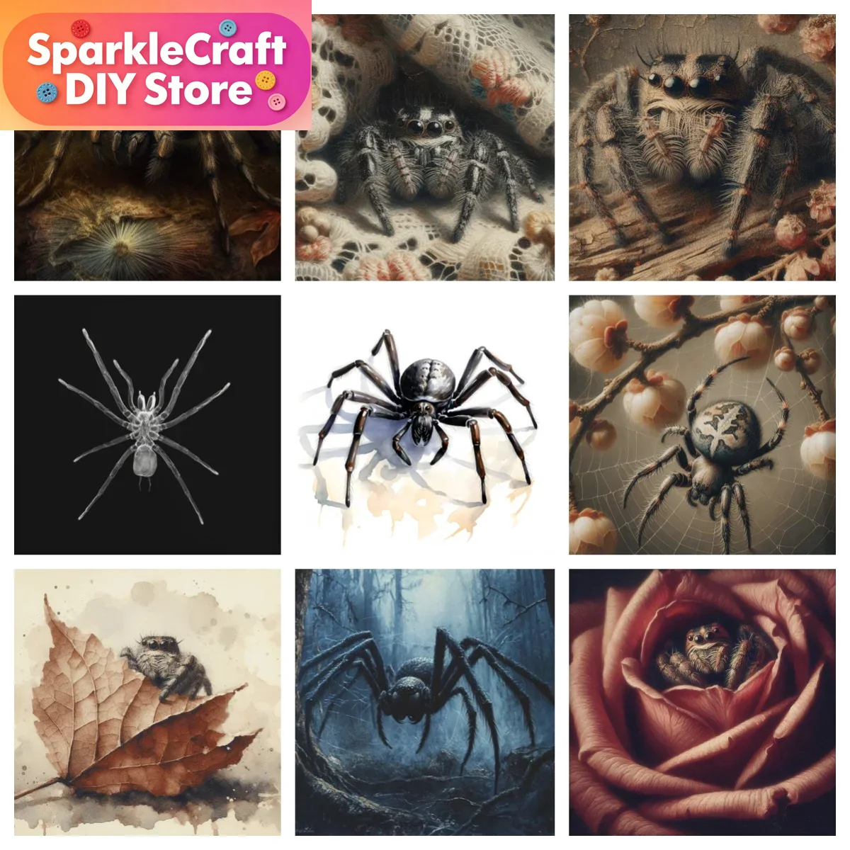 1pc frameless  Black Widow Spi - Embroidery Simple avis et prix