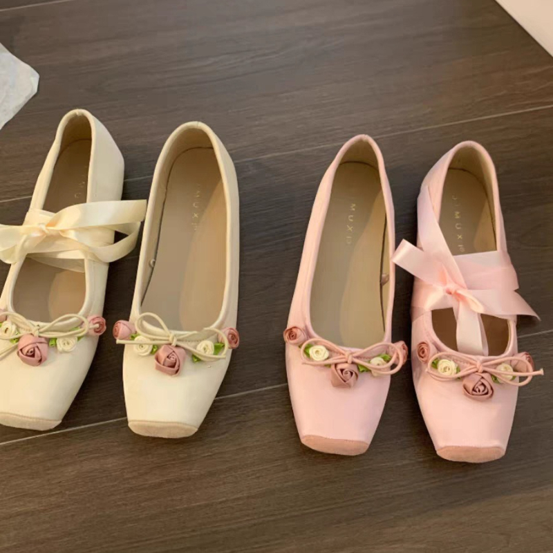 Women Flats Bow Marie Janes Sh - Embroidery Lace avis et prix