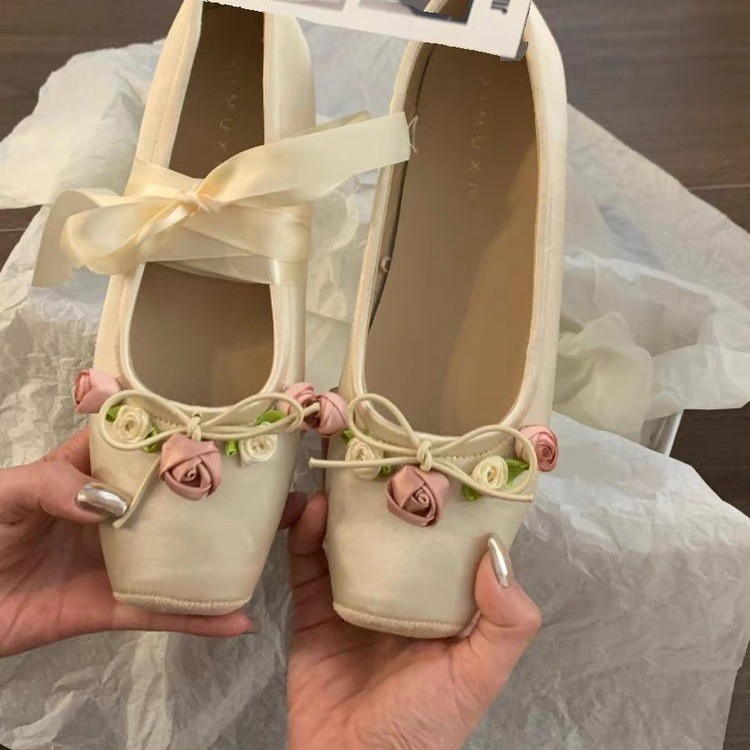 Women Flats Bow Marie Janes Sh - Embroidery Lace avis et prix