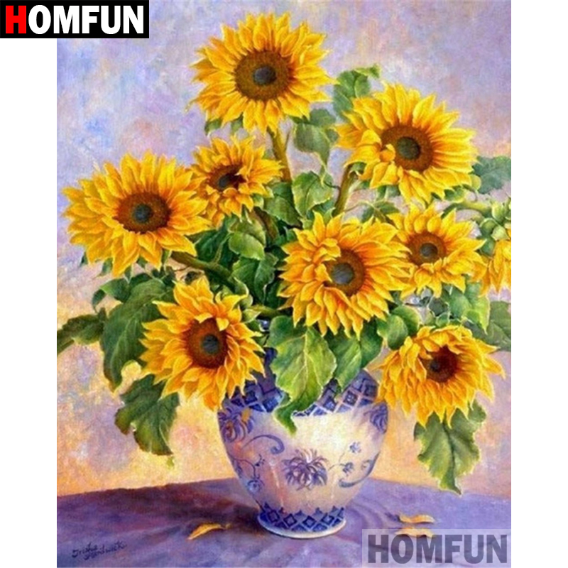 HOMFUN 5D DIY Diamond Painting - Embroidery Yellow Flower avis et prix