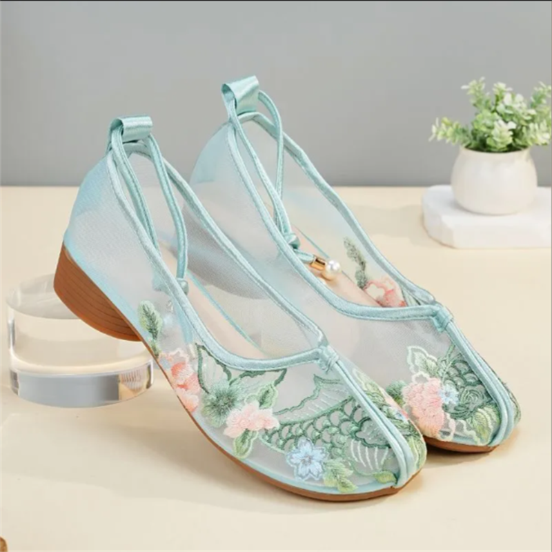 Popular Sandals Mesh Shoes Emb - Embroidery Lace avis et prix