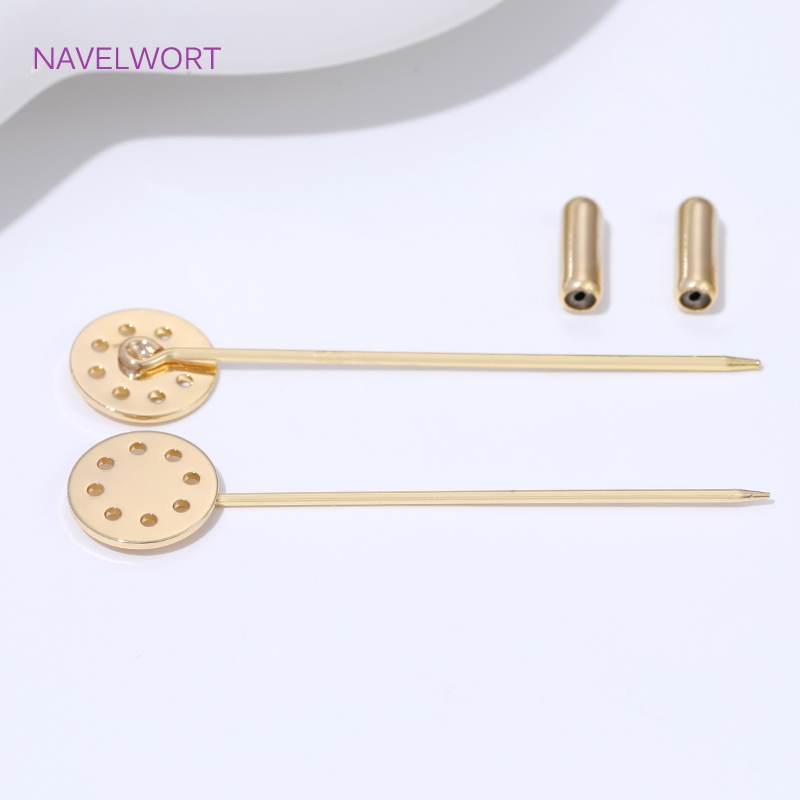 14K Gold Plated Long Brooch Sa - Embroidery Simple avis et prix