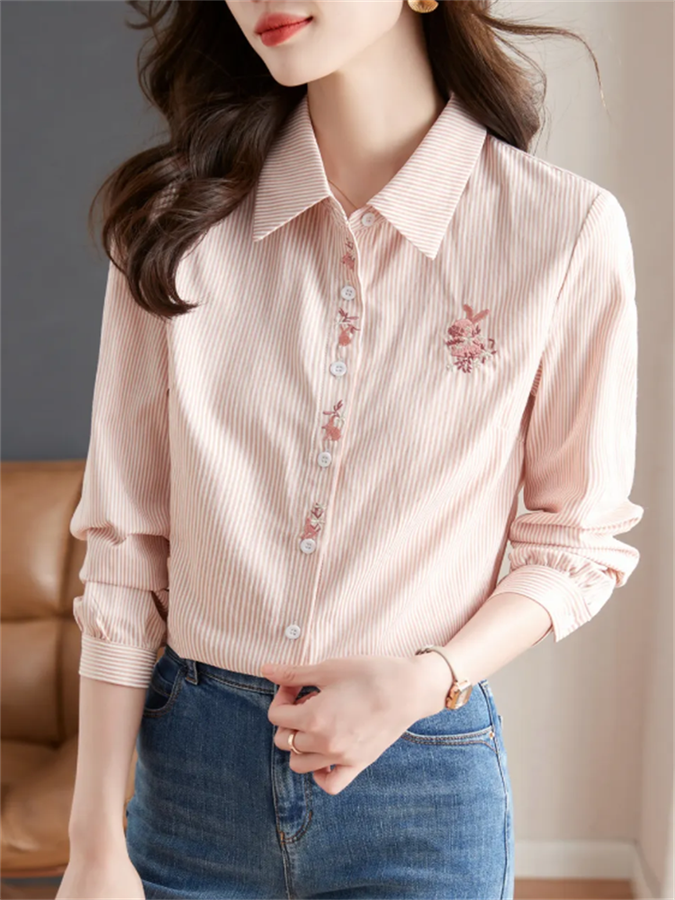 Spring Women Blouses Embroider - Embroidery Cardigan avis et prix