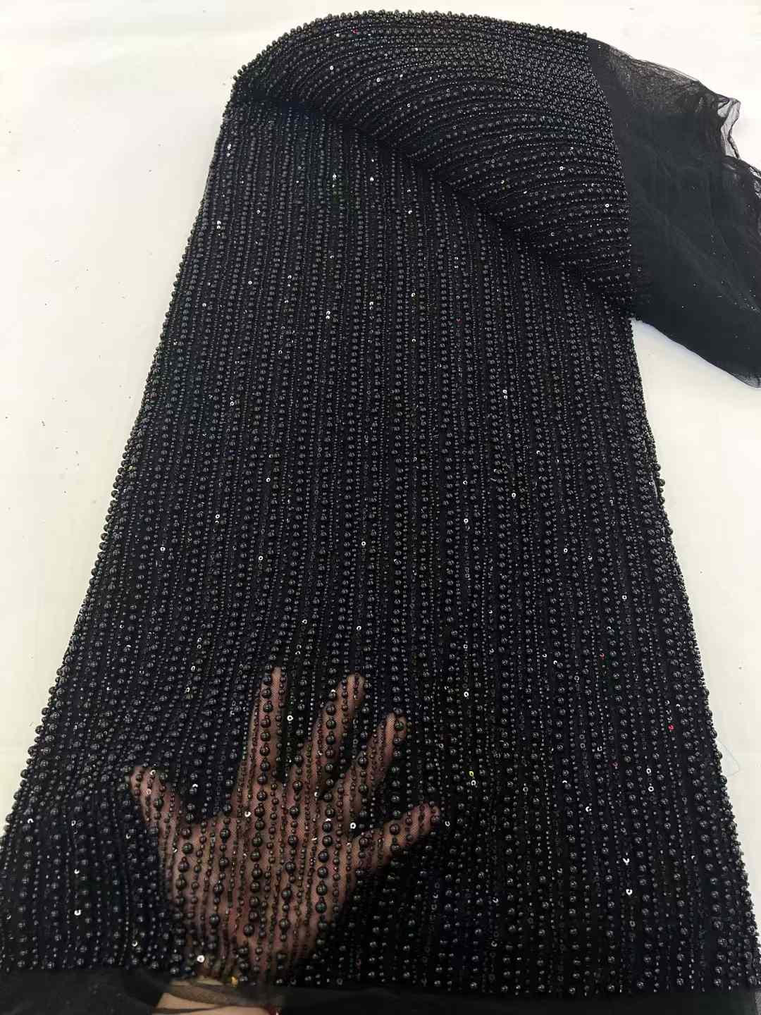 Handmade Heavy Beads and pearl - Embroidery Net Fabric avis et prix