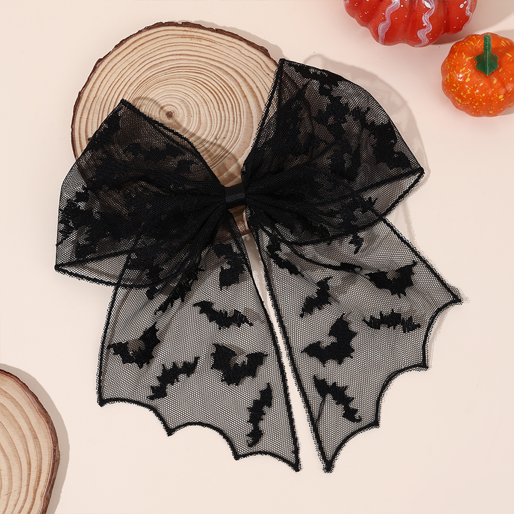 Halloween Bat Bow Hair Clips B - Embroidery Veil avis et prix