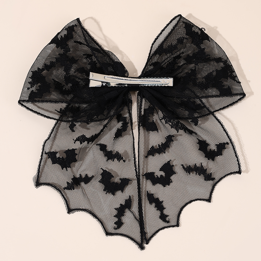 Halloween Bat Bow Hair Clips B - Embroidery Veil avis et prix