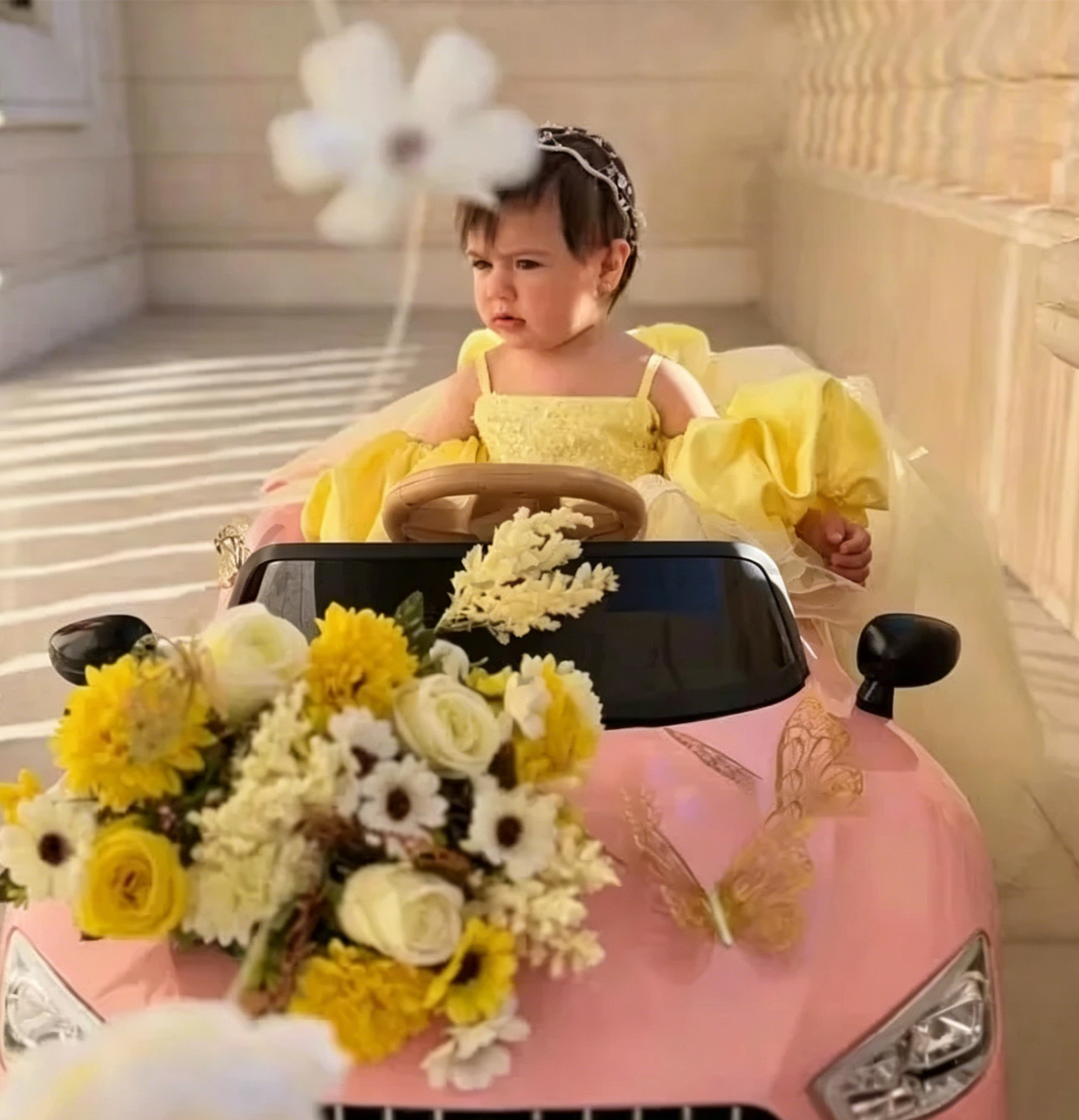 Cute Yellow Flower Girl Dresse - Embroidery Yellow Flower avis et prix