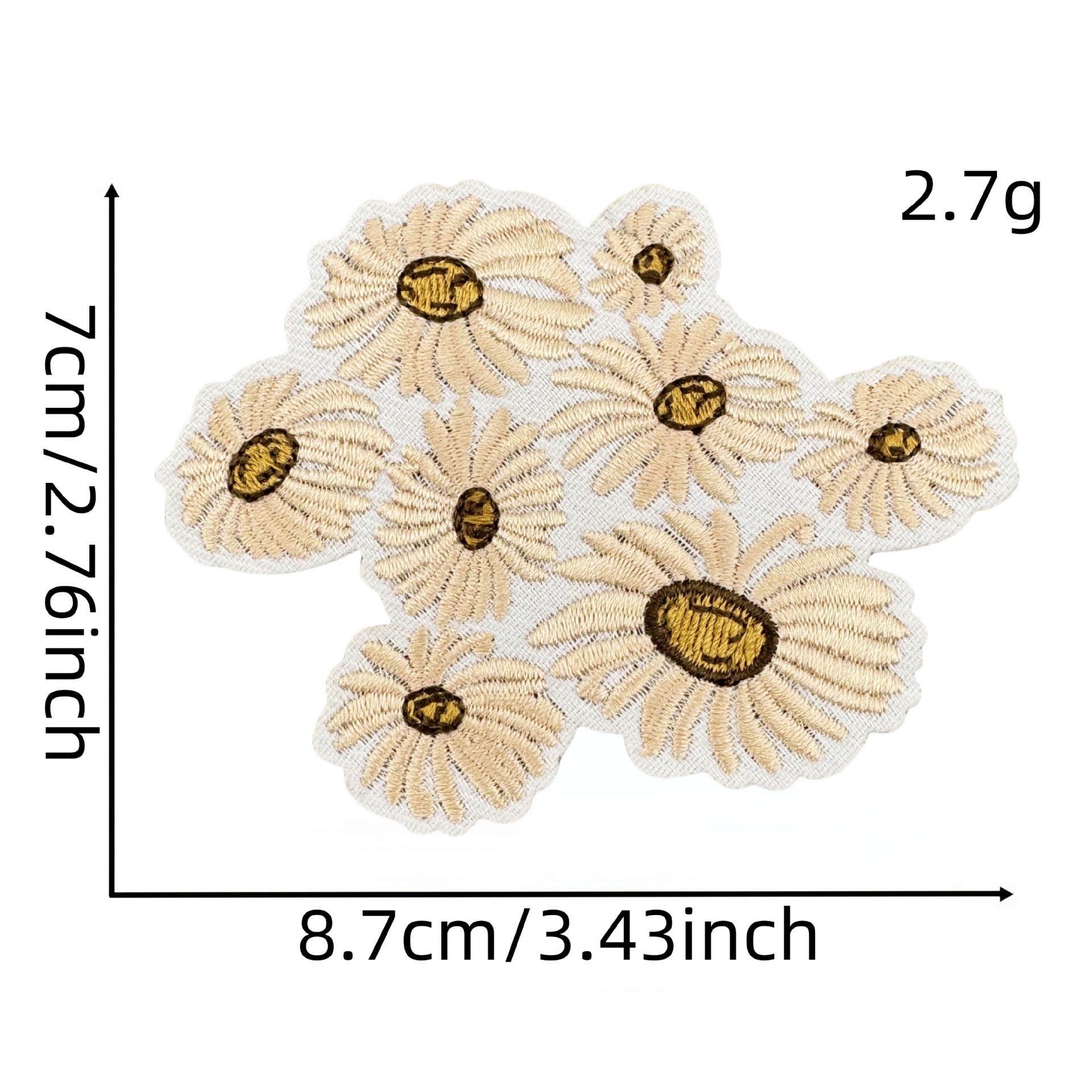 10pcs Beige Yellow Wappen Patc - Embroidery Yellow Flower avis et prix