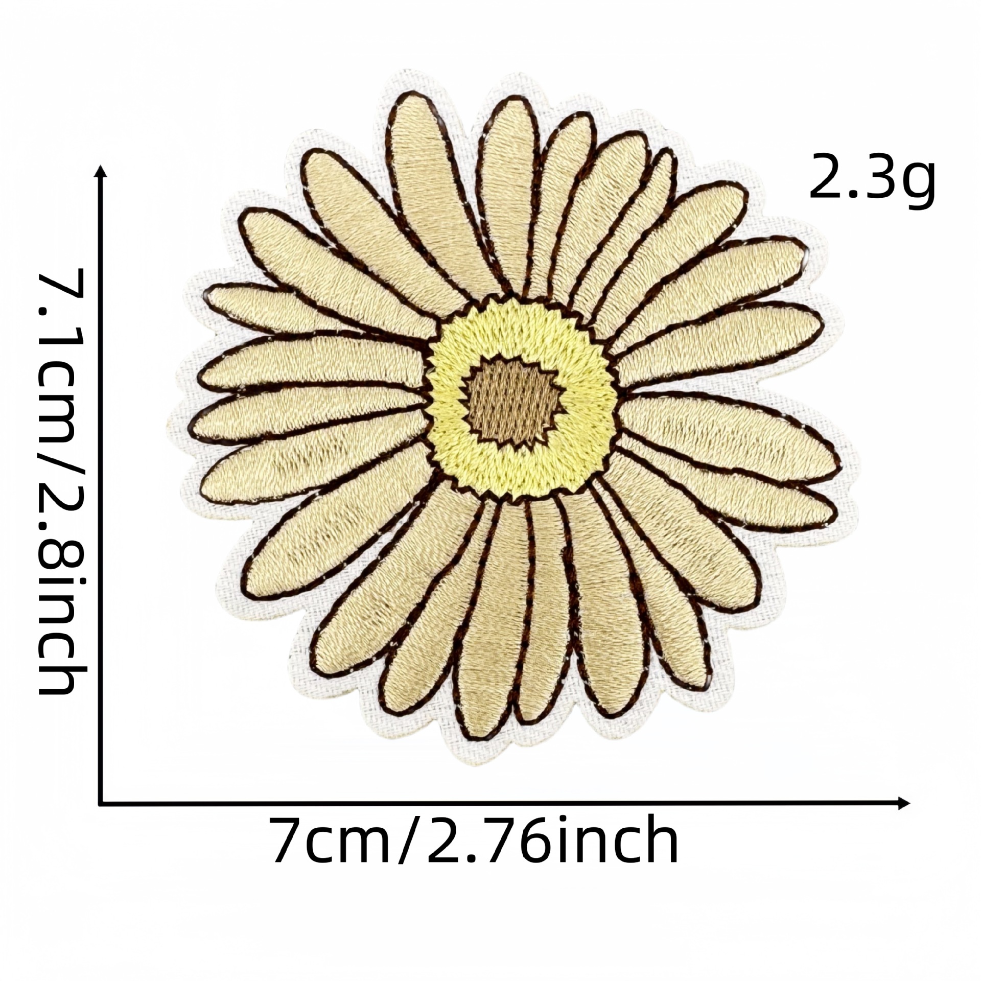 10pcs Beige Yellow Wappen Patc - Embroidery Yellow Flower avis et prix