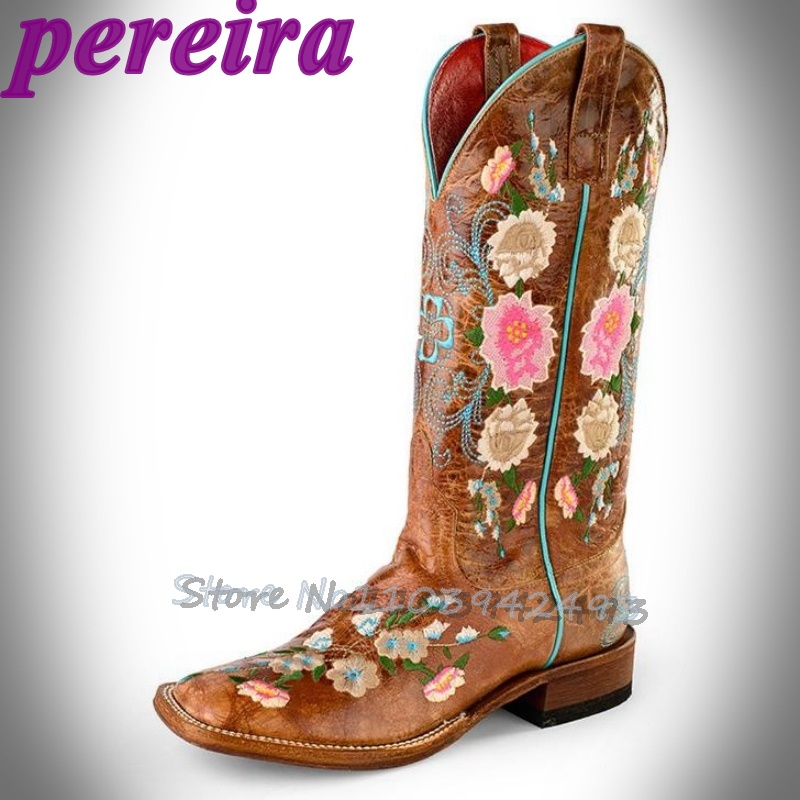 Embroidered Flower Boots Rose  - Embroidery Rose avis et prix