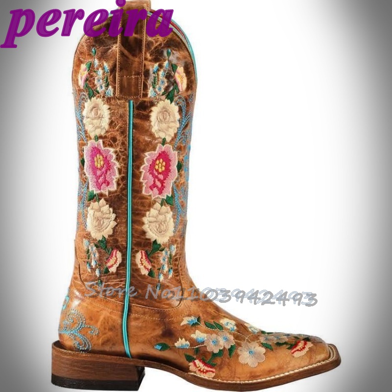 Embroidered Flower Boots Rose  - Embroidery Rose avis et prix