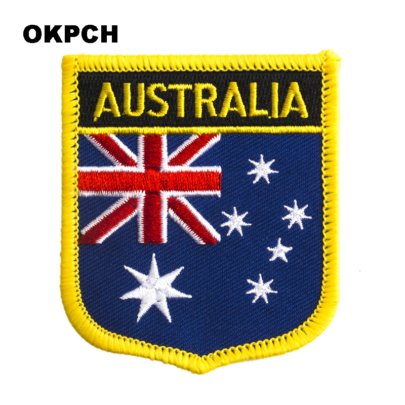 Australia Flag Shield Shape Ir - Embroidery In Australia avis et prix