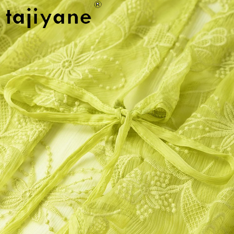 TAJIYANE 100% Mulberry Silk Bl - Embroidery Cardigan avis et prix