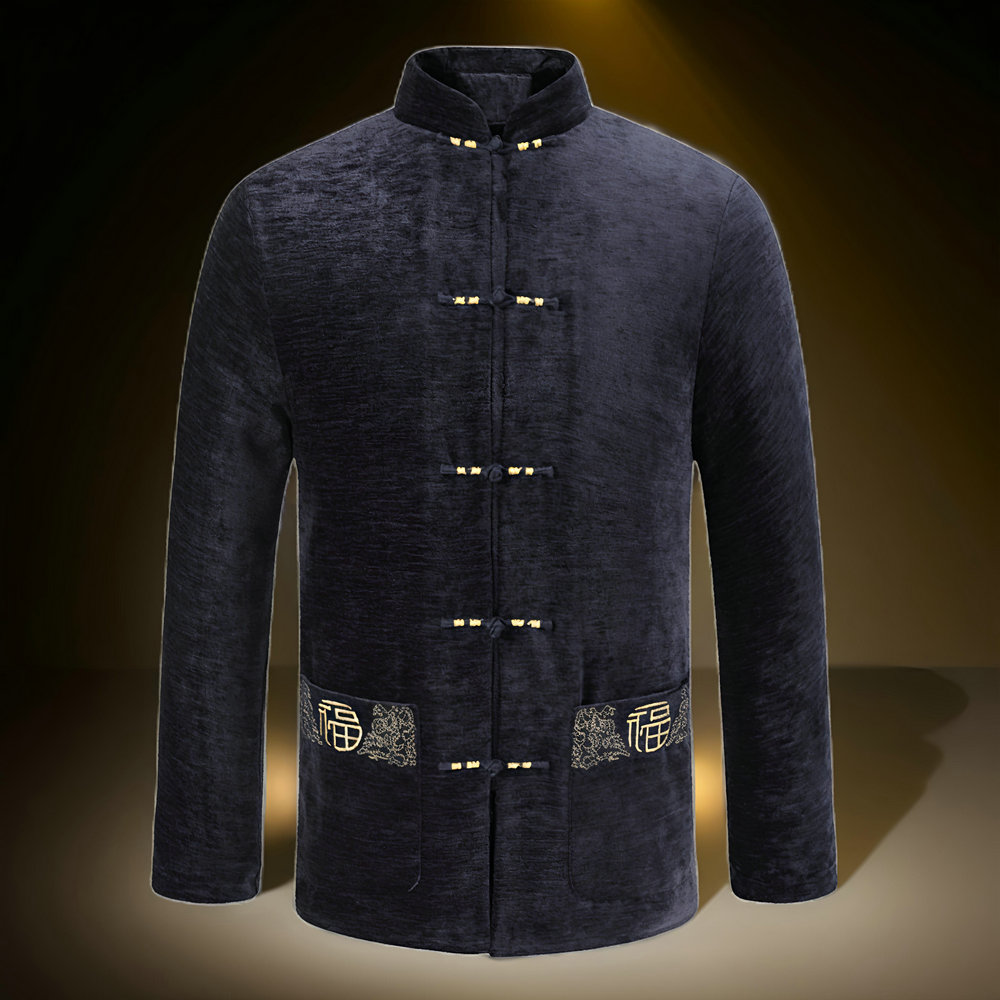Men Velvet Fleece Lined Jacket - Embroidery Online Designs avis et prix