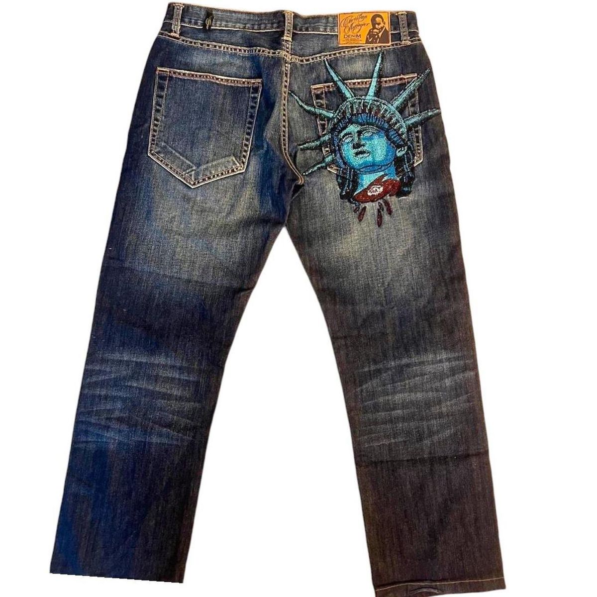 Y2k 2000s Statue of liberty Di - Embroidery Jeans Sakura avis et prix