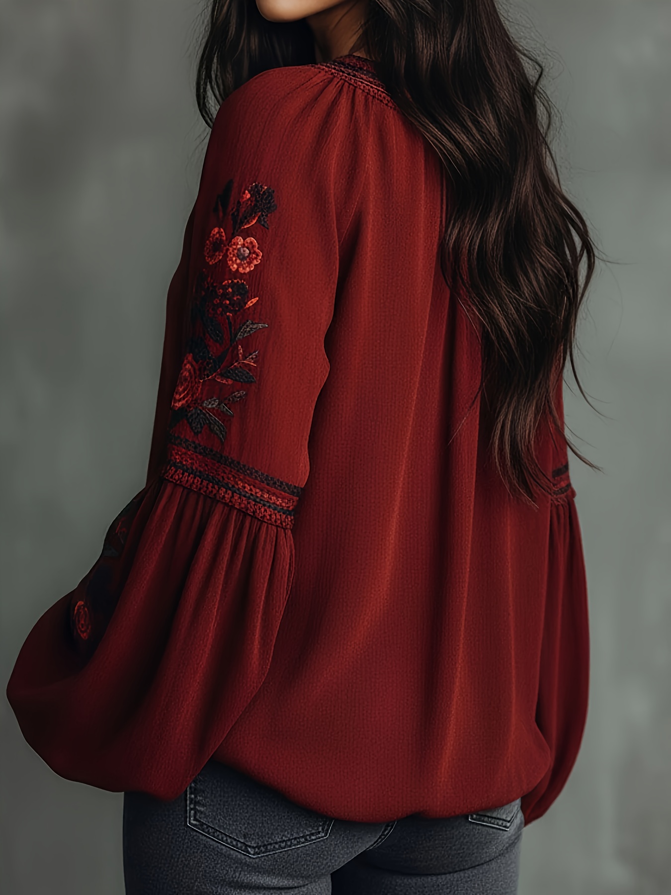 Women‘s Spring Blouse Retro Em - Embroidery On Shirt avis et prix