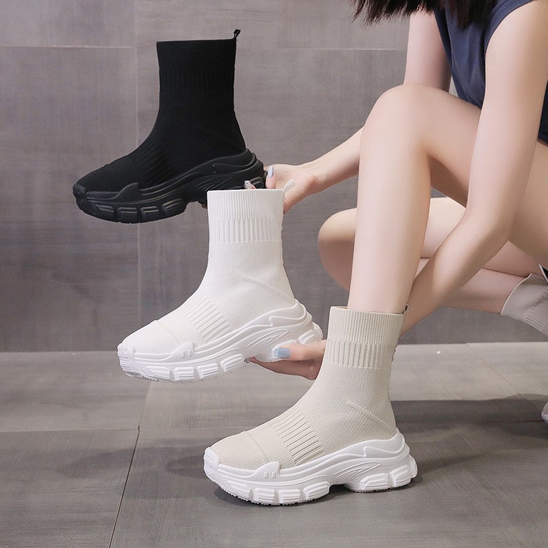 Sock boots women's summer new  - Embroidery Lace avis et prix