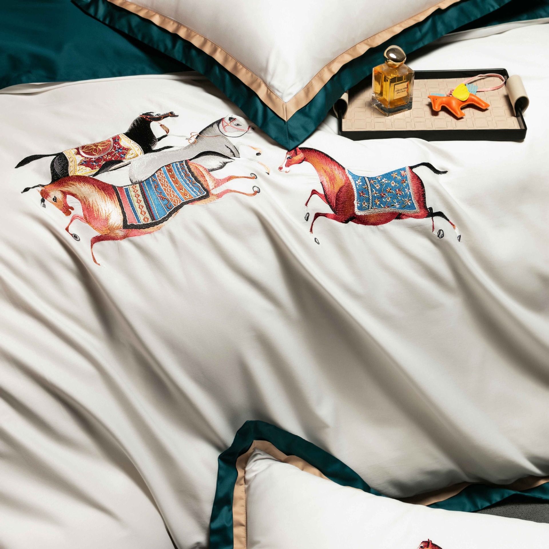 Luxury 1000TC Satin  Egyptian  - Embroidery Horse avis et prix
