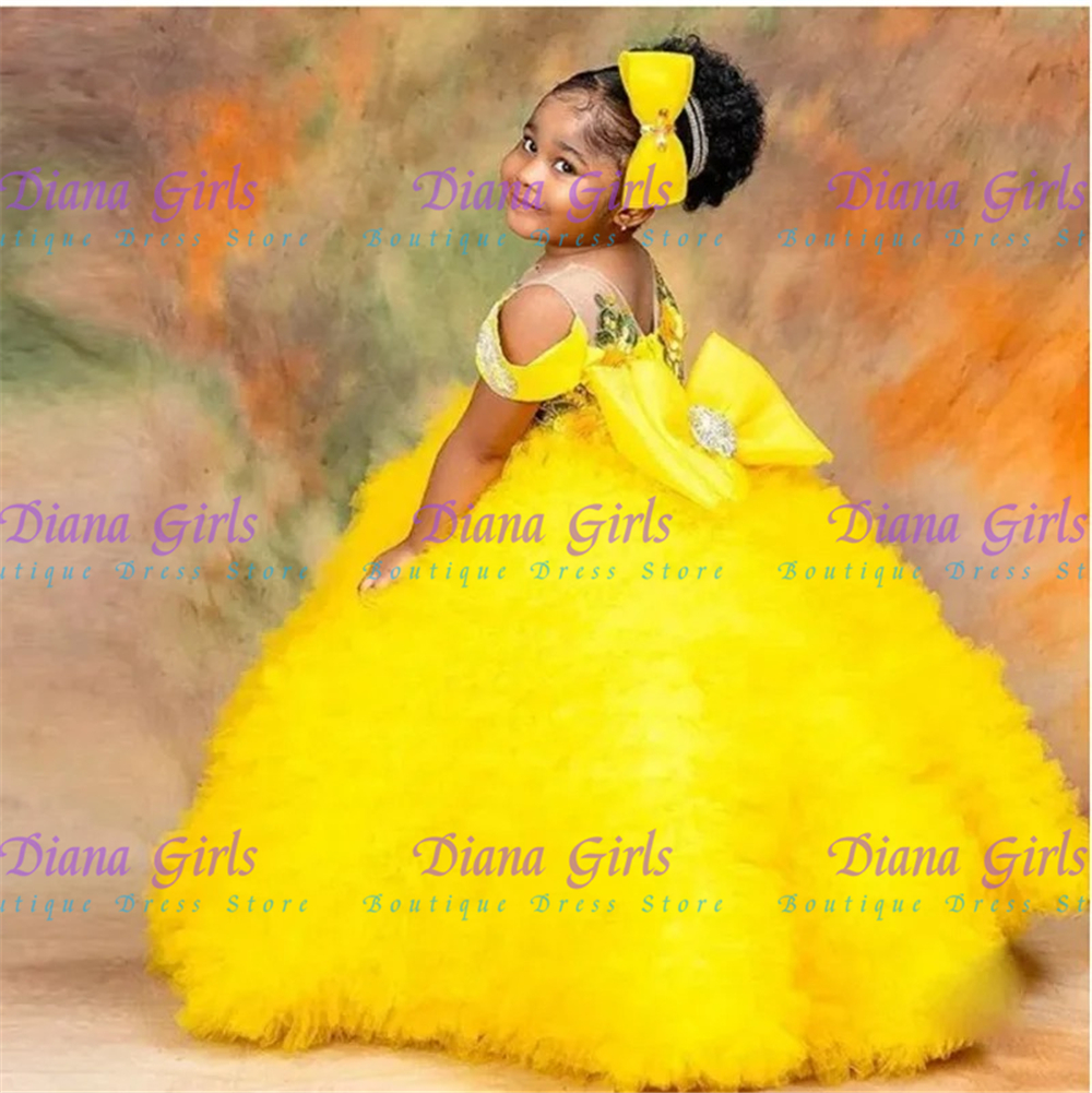 Lovely Yellow Flower Girls Dre - Embroidery Yellow Flower avis et prix
