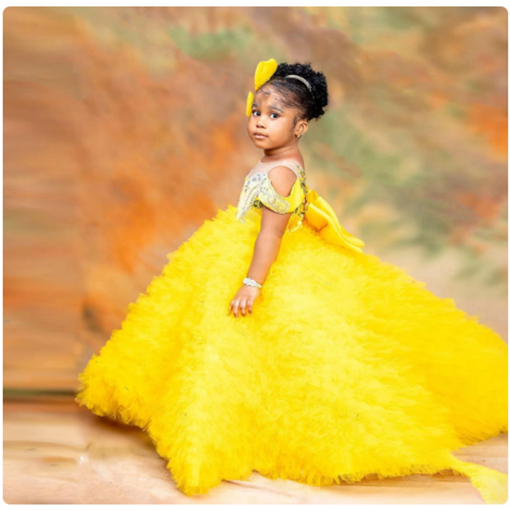 Lovely Yellow Flower Girls Dre - Embroidery Yellow Flower avis et prix