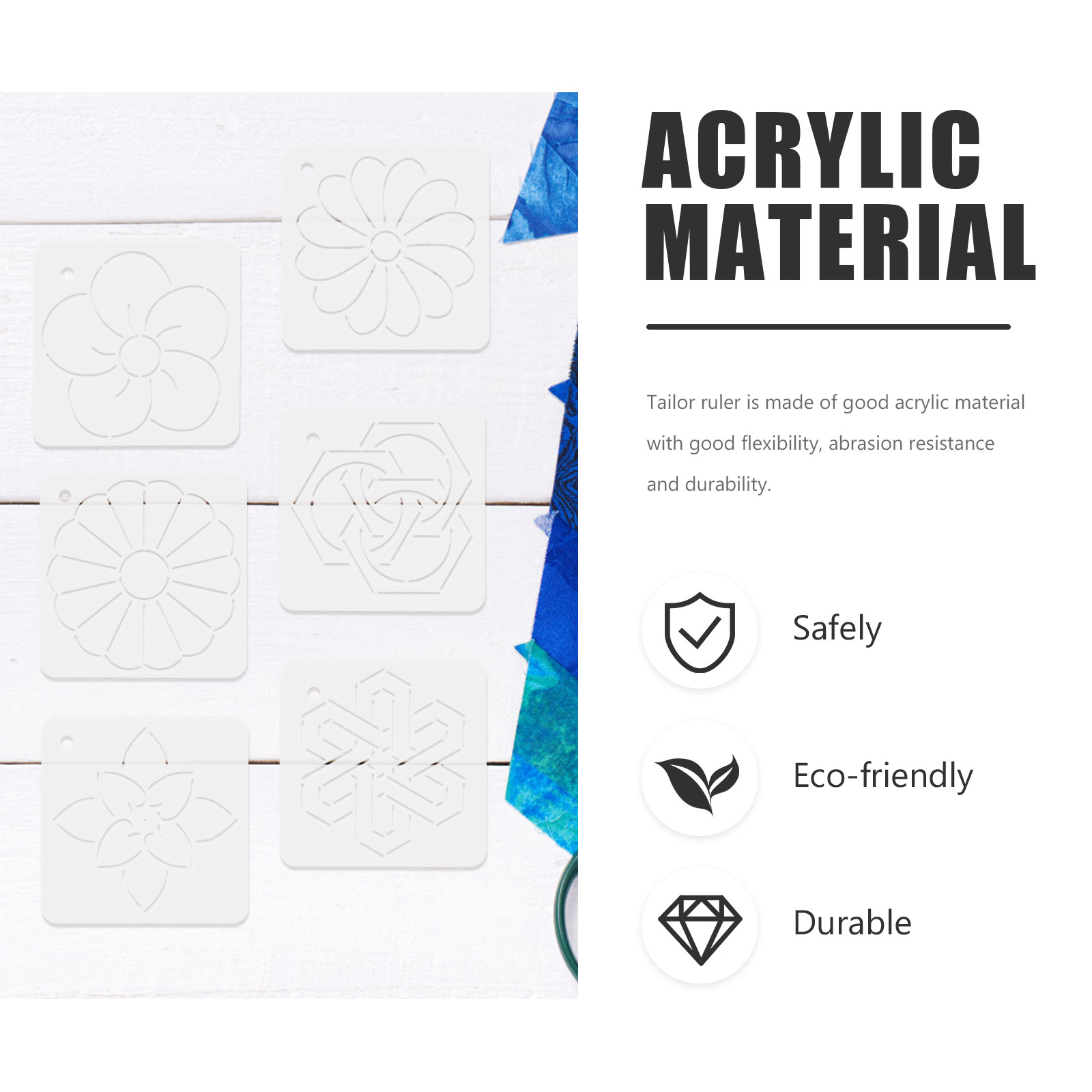 6Pcs Quilting Templates Acryli - Embroidery Quilting avis et prix