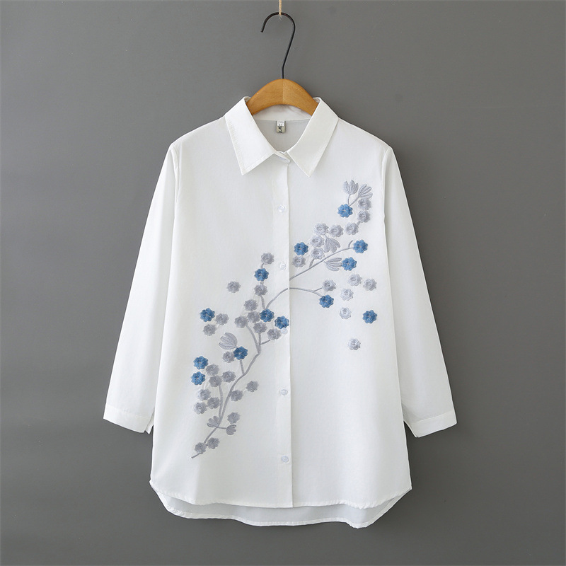 Women Plus Size Long Sleeve Co - Embroidery Cardigan avis et prix