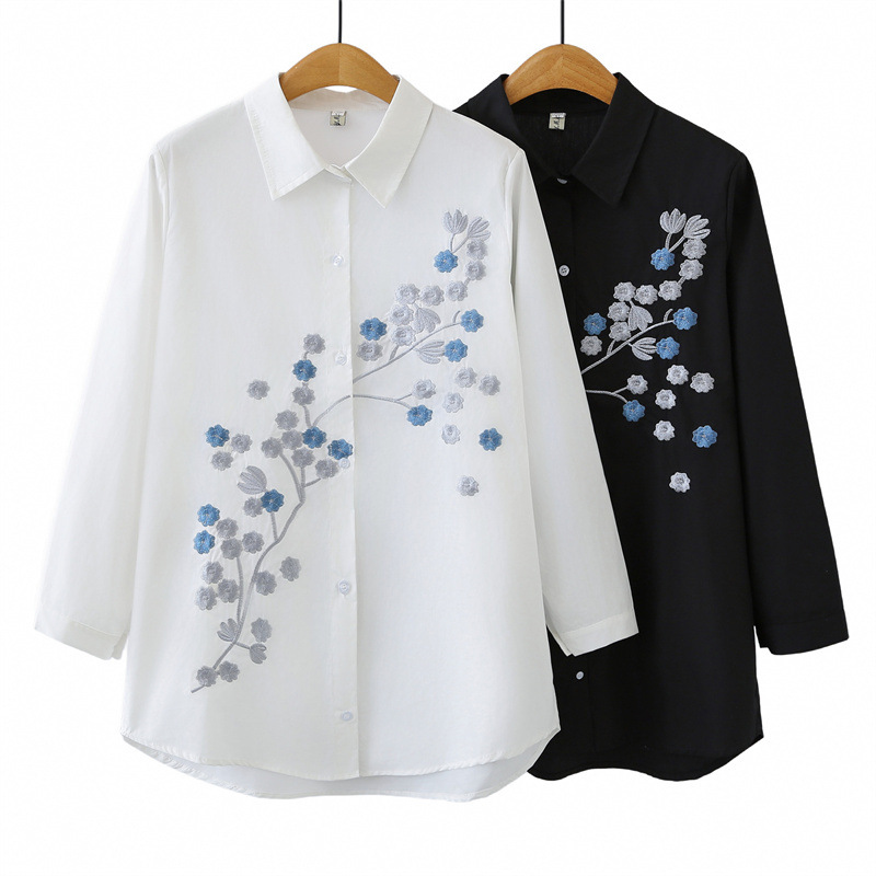 Women Plus Size Long Sleeve Co - Embroidery Cardigan avis et prix