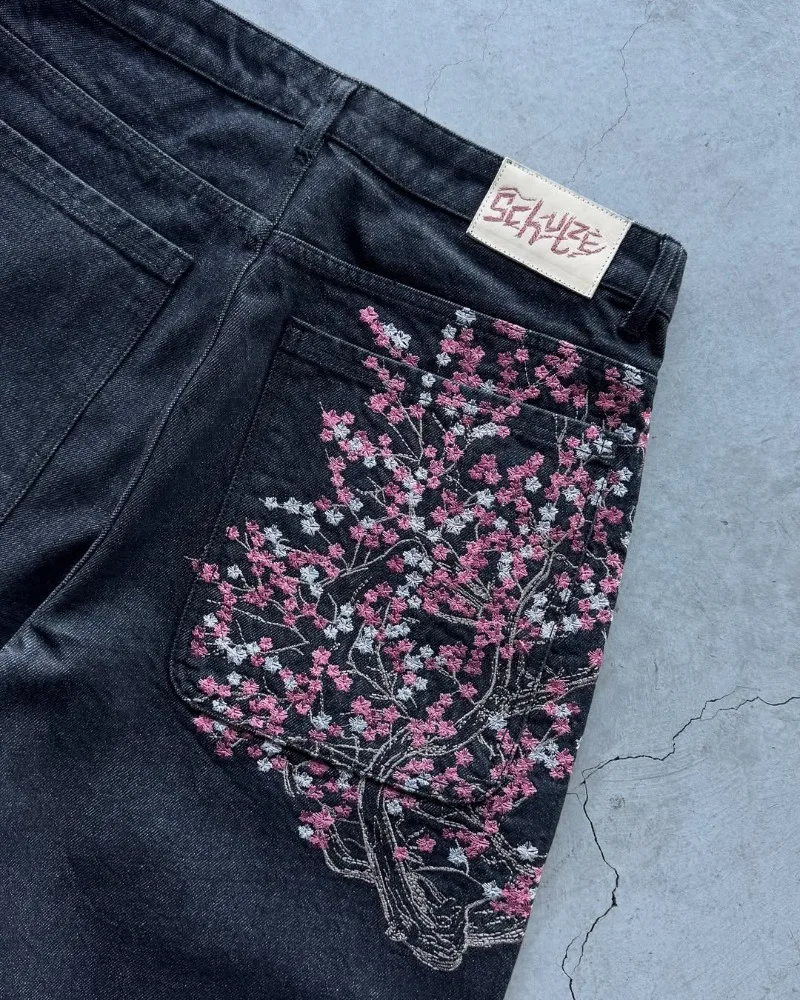 Sakura Pocket Embroidery Fashi - Embroidery Jeans Sakura avis et prix
