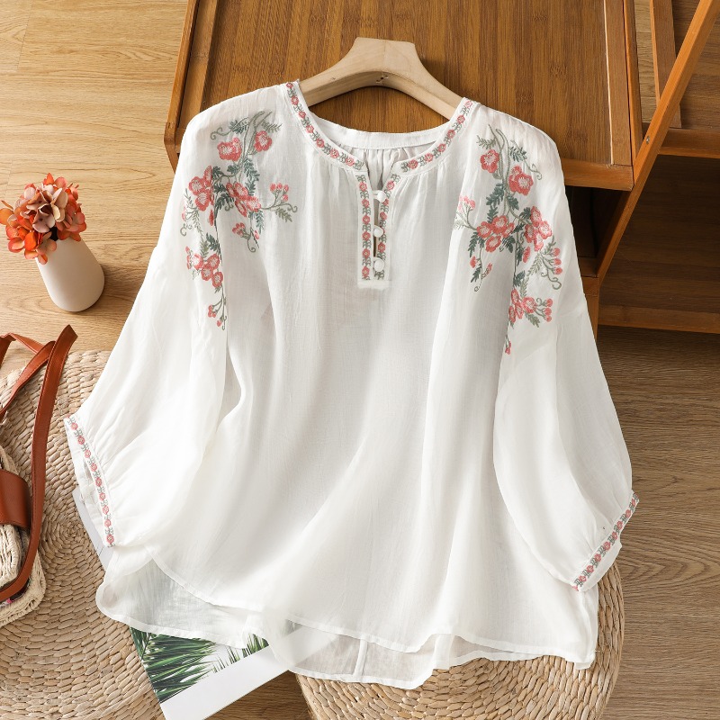 Chinese Style Women's Clothing - Embroidery On Shirt avis et prix