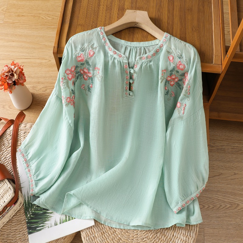 Chinese Style Women's Clothing - Embroidery On Shirt avis et prix
