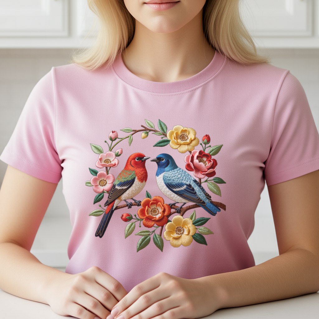 1 Piece of Bird Pattern Clothi - Embroidery Uniforms avis et prix