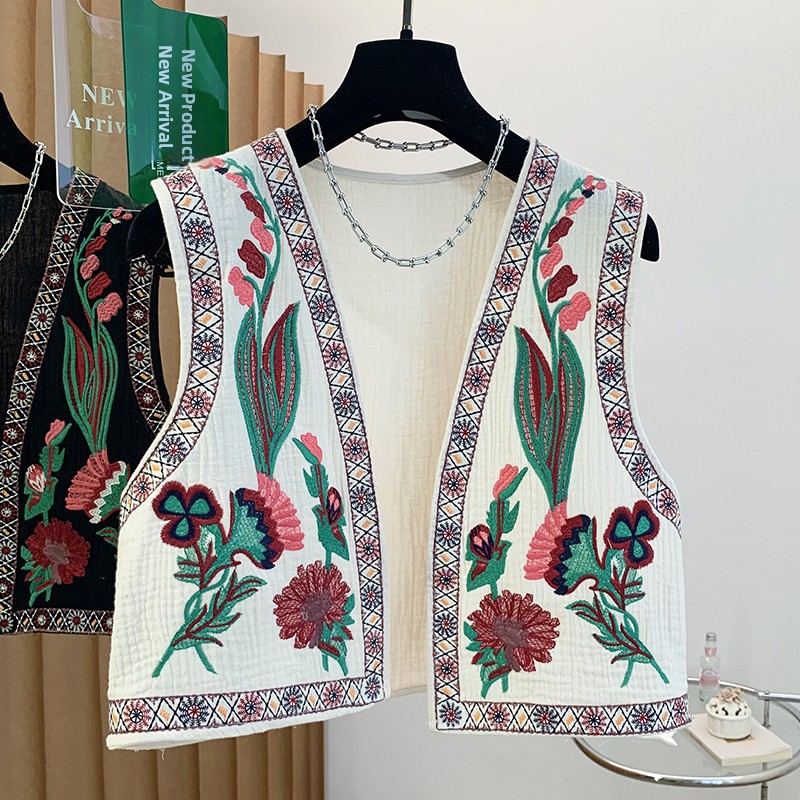 Spring Summer New Bohemian Eth - Embroidery Vest avis et prix
