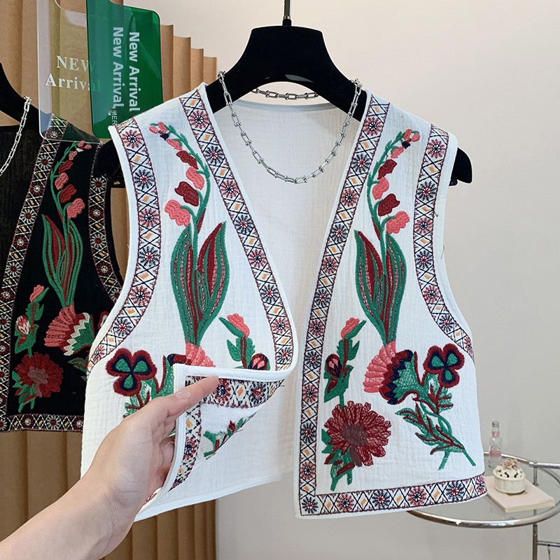 Spring Summer New Bohemian Eth - Embroidery Vest avis et prix