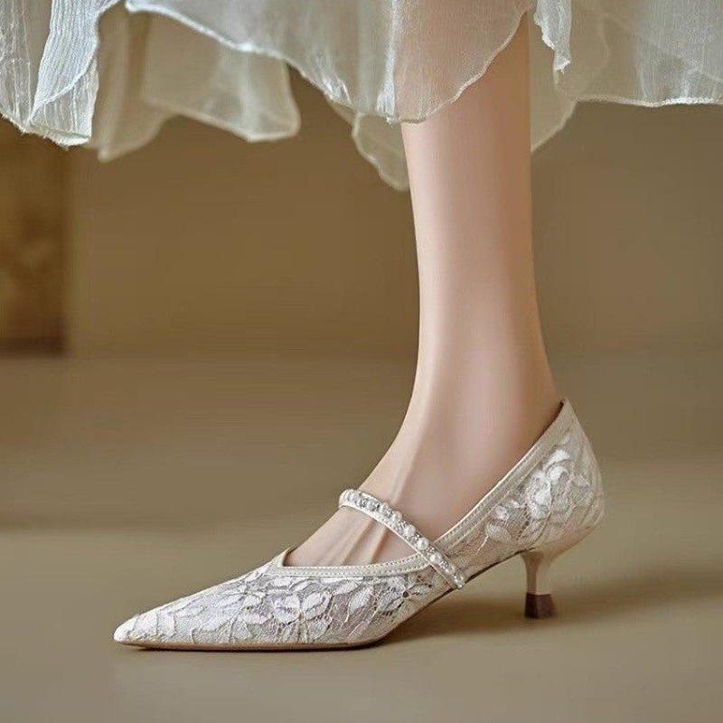 Sexy Lace Embroidery High Heel - Embroidery Lace avis et prix