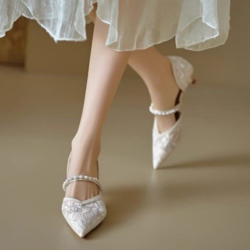 Sexy Lace Embroidery High Heel - Embroidery Lace avis et prix